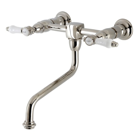 Kingston Brass KS1216BPL Wall Mount Bathroom Faucet, Polished Nickel KS1216BPL
